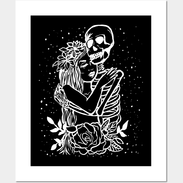 Death Lover Dark Art Gothic Romance Witchy Love Skeleton Wall Art by LunaElizabeth